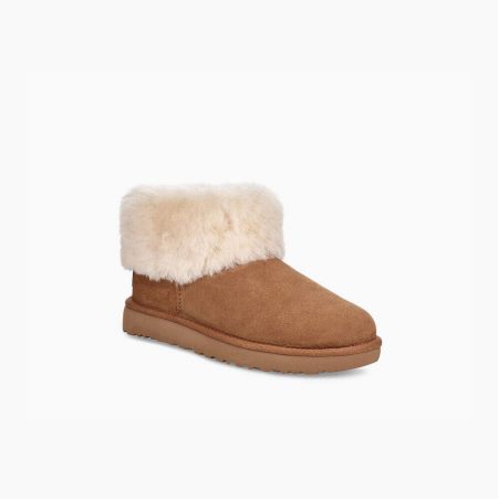 UGG Classic Mini Fluff Brown Boots for Women (QERU05731)